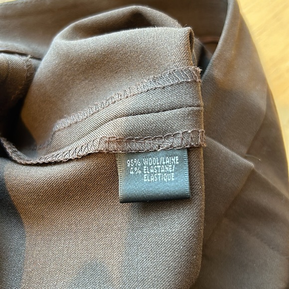 LAFAYETTE 148 brown wool high rise wide leg pants, size 10 - Picture 4 of 5